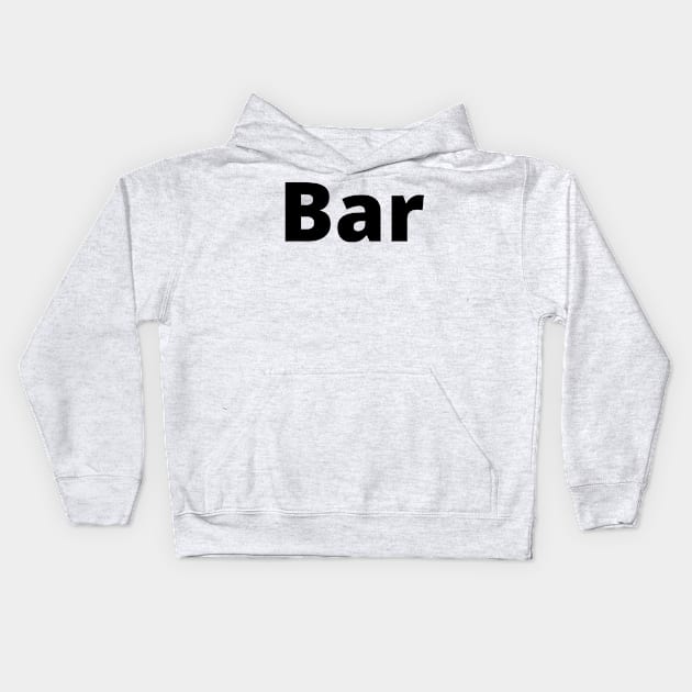 Bar Black Text Typography Kids Hoodie by Word Minimalism